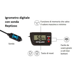 Digital hygrometer with probe Reptizoo