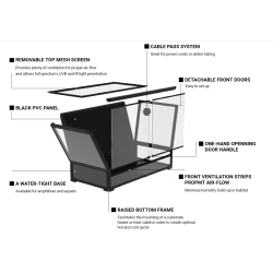 Glass and PVC terrarium 120x60h Reptizoo