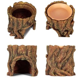 Tana simil tronco con ciotola