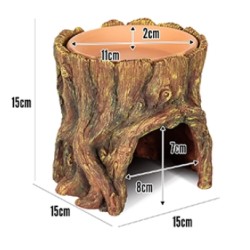 Tana simil tronco con ciotola