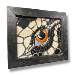 Tabella Occhio Tegu intaglio legno