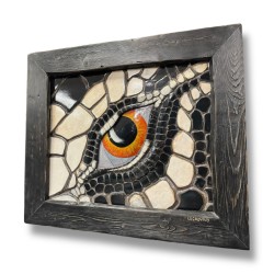 Tabella Occhio Tegu intaglio legno