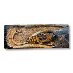 Tabella Tegu intaglio legno...