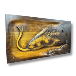 Tabella Tegu intaglio legno
