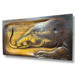 Tabella Tegu intaglio legno